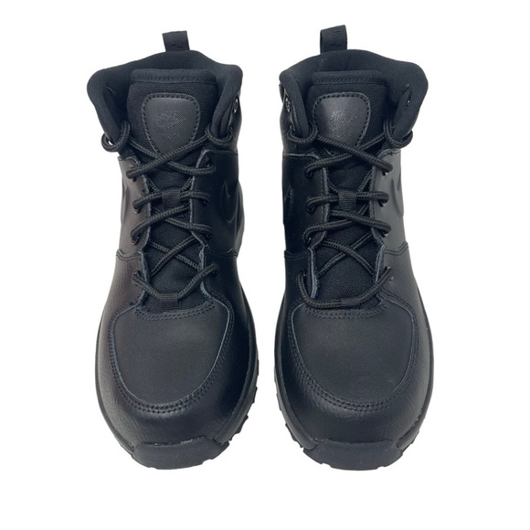 Nike boys Size 3 Manoa Leather Boots Triple Black Style BQ5373-001 NWT - Picture 2 of 8
